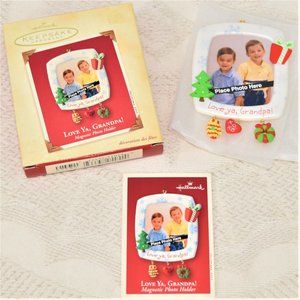 Hallmark Keepsake Ornament Love Ya Grandpa Magnetic Photo Picture Frame Holder